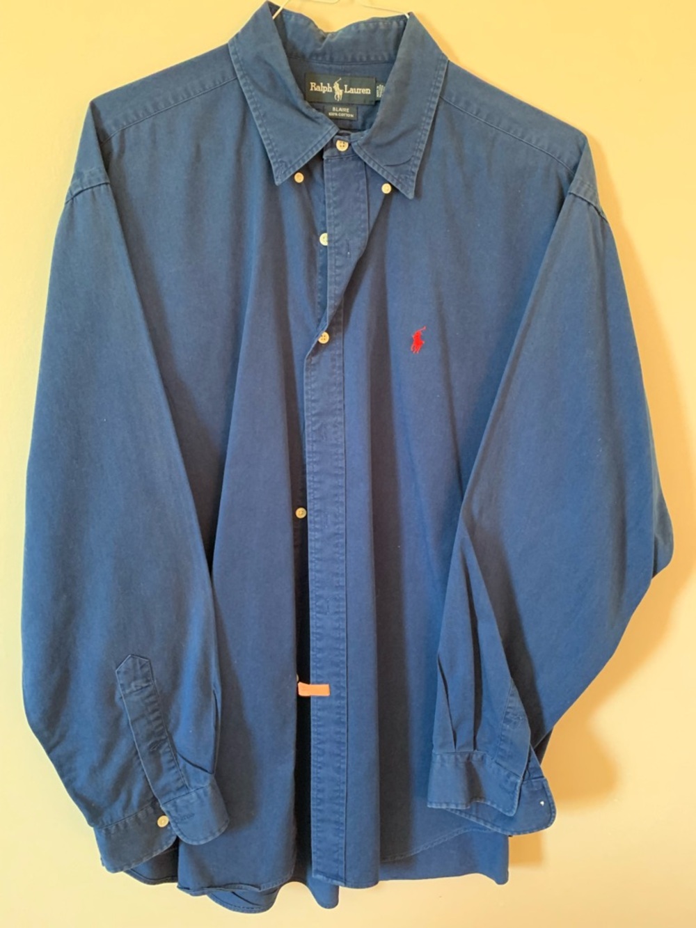 Ralph Lauren Men’s Navy Blue Button-Down Shirt with Red Pony